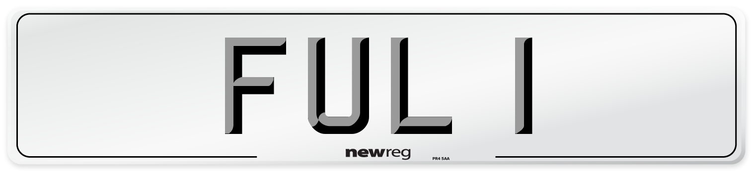 FUL 1 Number Plate from New Reg